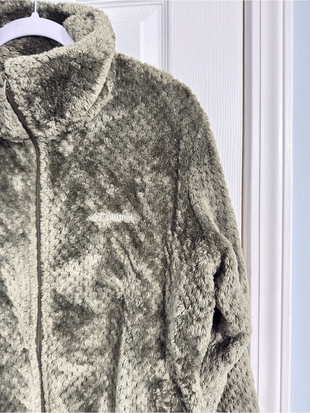 Columbia Beech Forest Plush Fleece Full Zip Jacket Olive Green XL Cozy Pockets - Picture 5 of 13